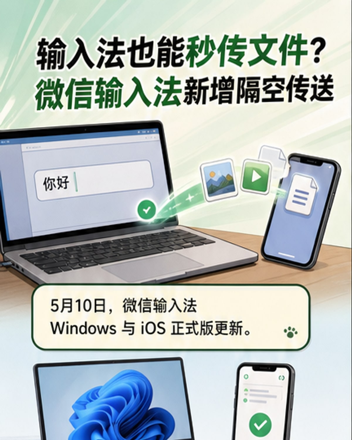微信输入法上线隔空传送