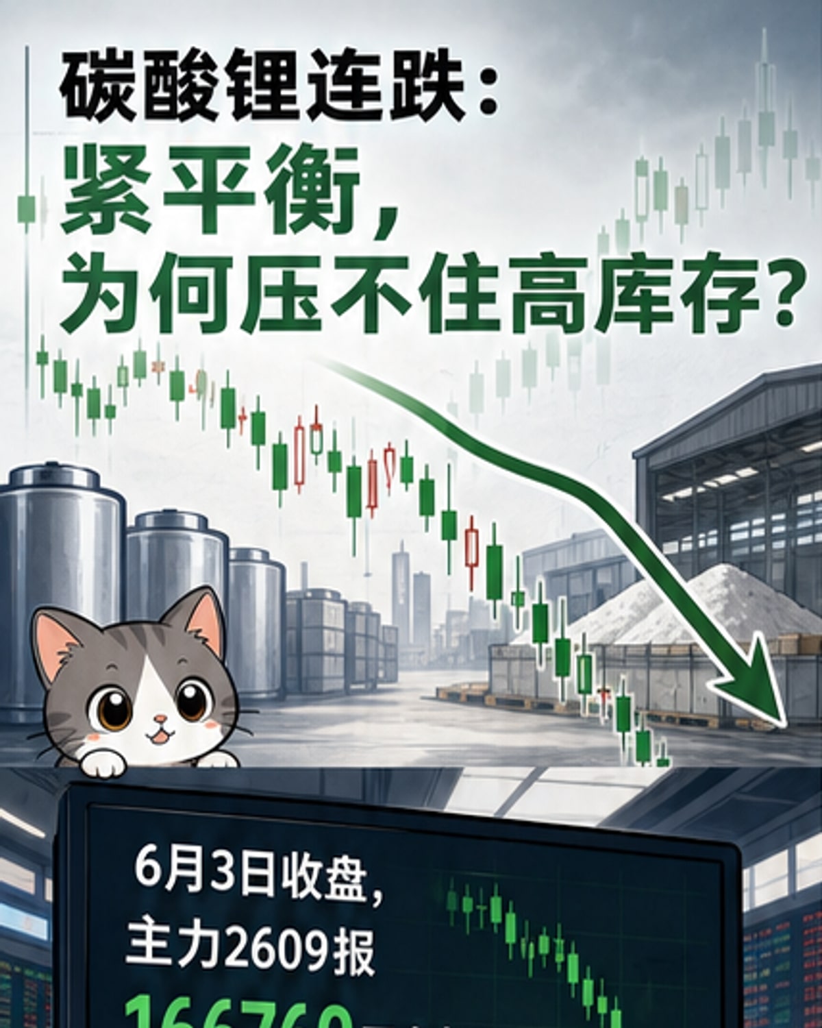 碳酸锂连跌,库存创历史新高