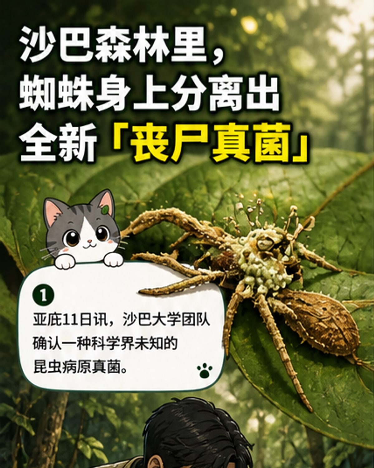 沙巴森林发现新型‘丧尸真菌’