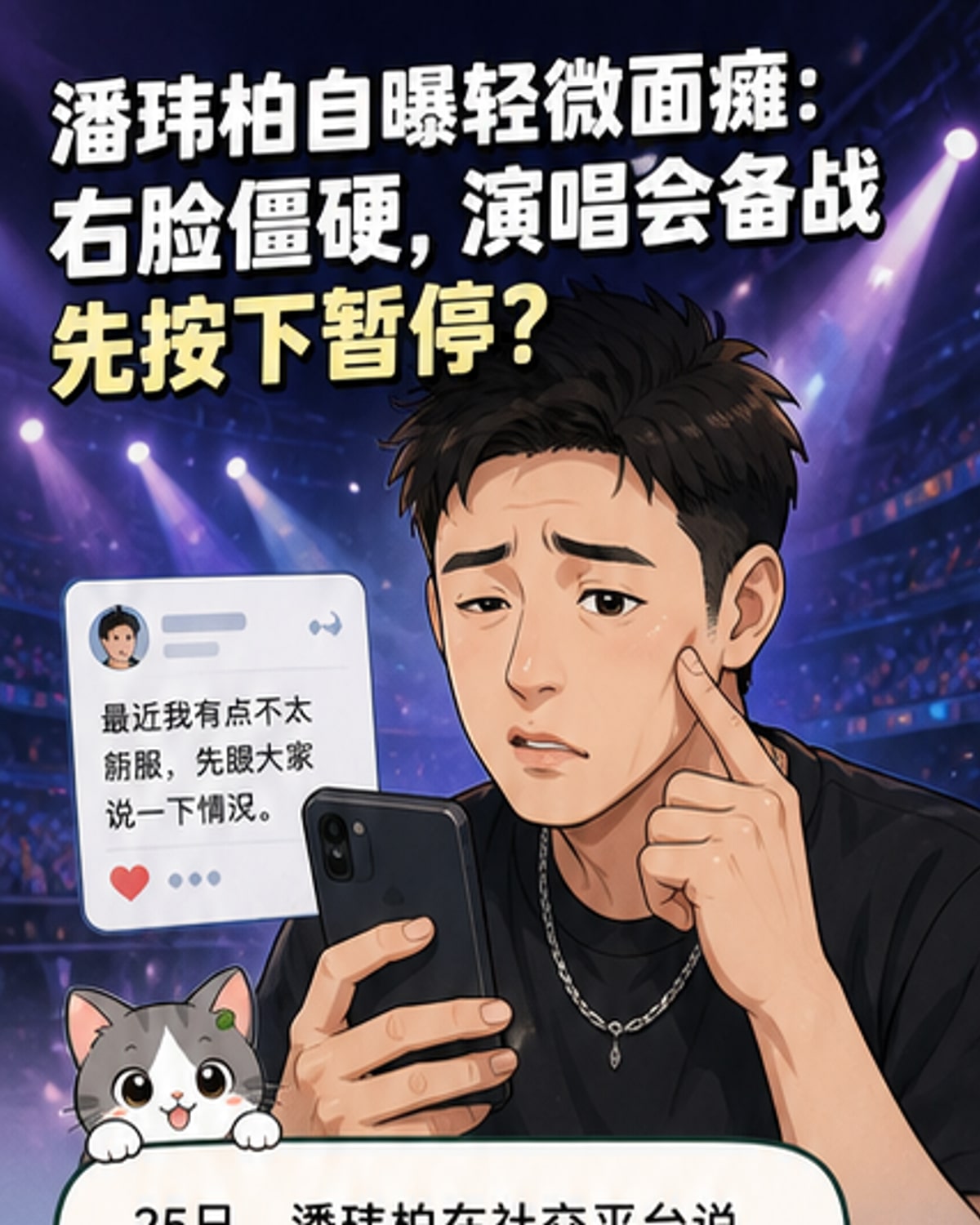 潘玮柏自曝患轻微面瘫
