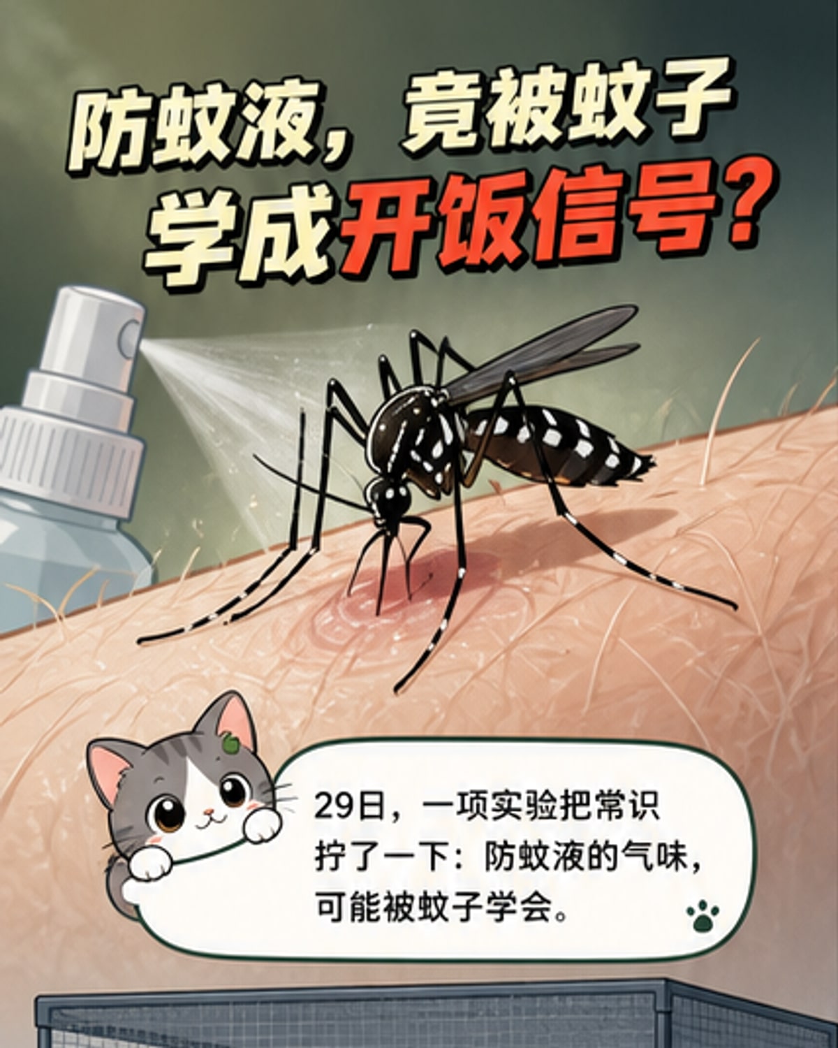 蚊子学会偏爱涂防蚊液的人