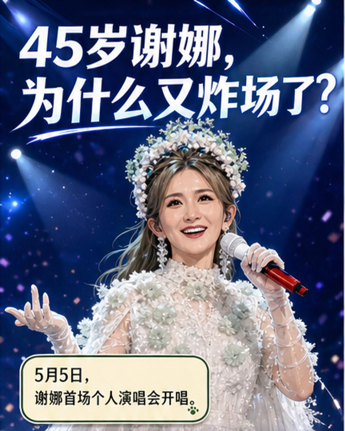 45岁谢娜演唱会炸场