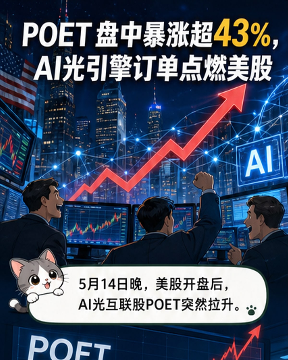 AI光互联新突破,POET股价暴涨