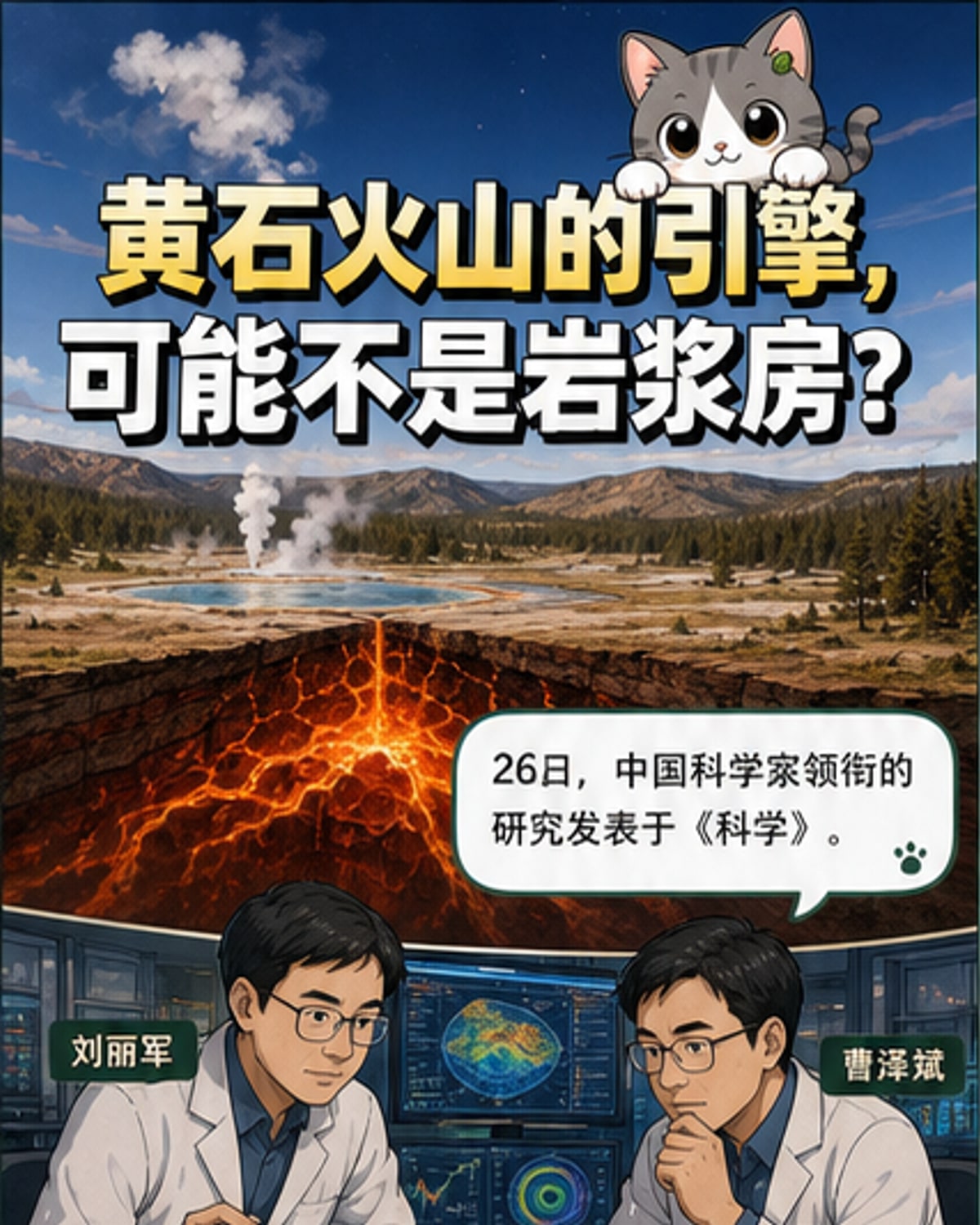中国团队解开黄石火山成因之谜